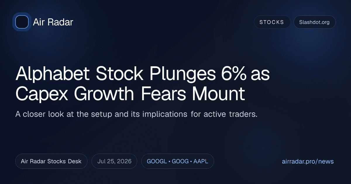 Alphabet Stock Plunges 6% as Capex Growth Fears Mount