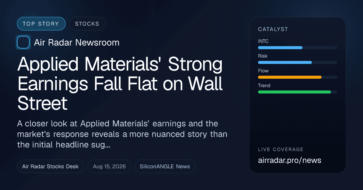 Applied Materials' Strong Earnings Fall Flat on Wall Street