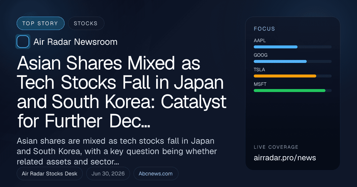 Asian Shares Mixed as Tech Stocks Fall in Japan and South Korea: Catalyst for Further Decline?