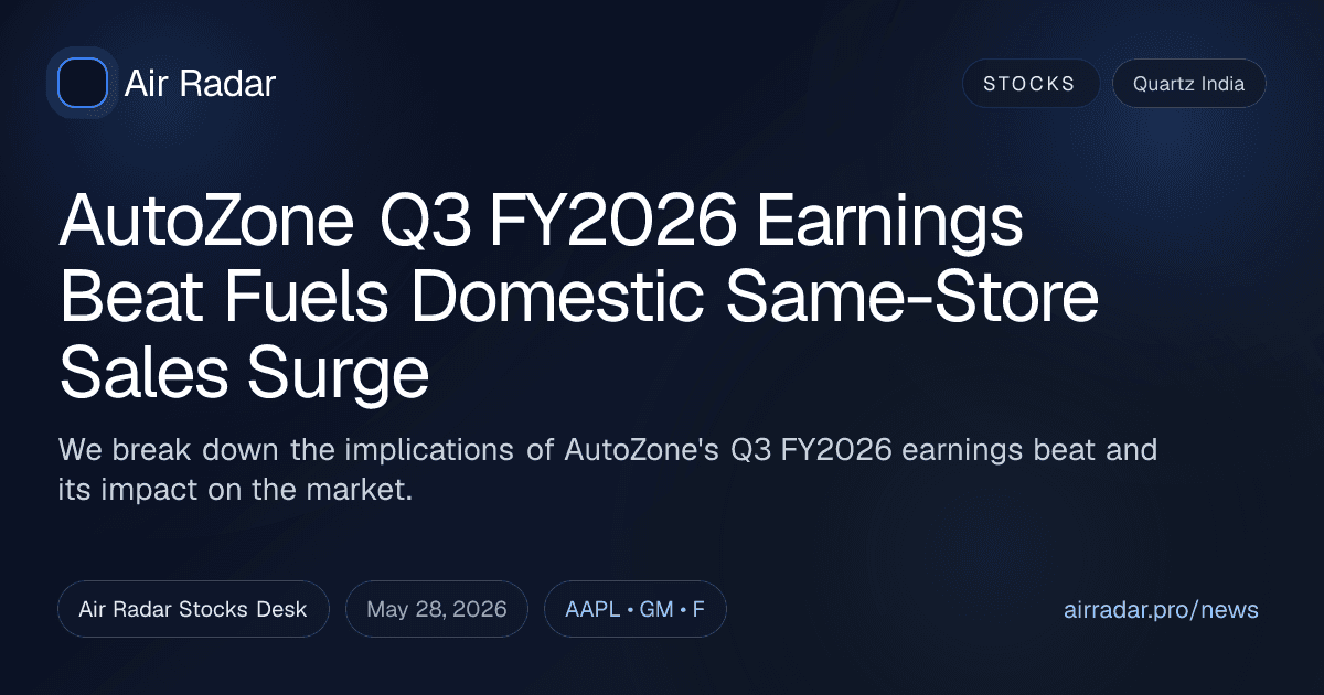 AutoZone Q3 FY2026 Earnings Beat Fuels Domestic Same-Store Sales Surge