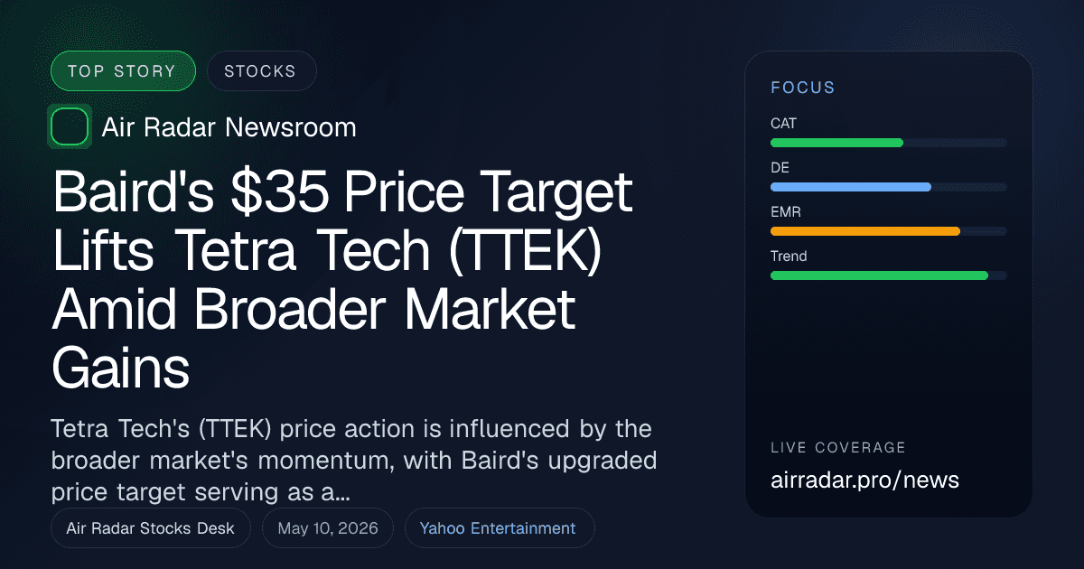 Baird's $35 Price Target Lifts Tetra Tech (TTEK) Amid Broader Market Gains