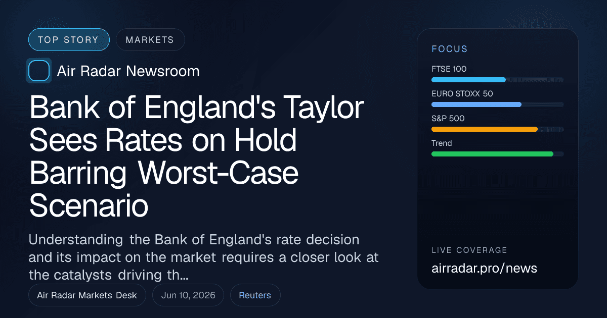 Bank of England's Taylor Sees Rates on Hold Barring Worst-Case Scenario