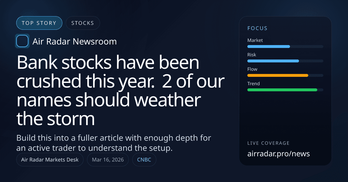 Bank stocks have been crushed this year. 2 of our names should weather the storm