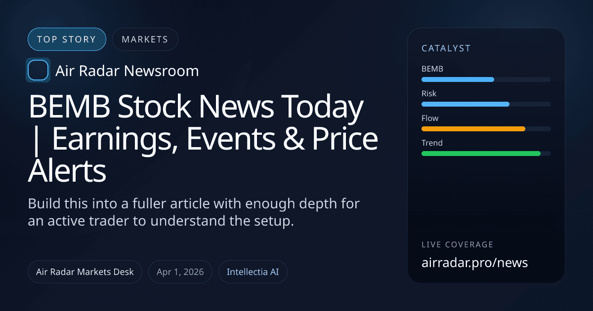 BEMB Stock News Today | Earnings, Events & Price Alerts