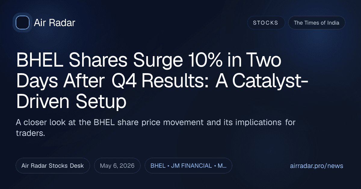 BHEL Shares Surge 10% in Two Days After Q4 Results: A Catalyst-Driven Setup