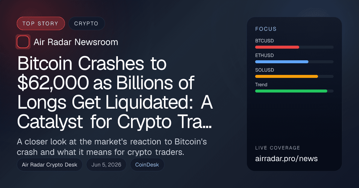 Bitcoin Crashes to $62,000 as Billions of Longs Get Liquidated: A Catalyst for Crypto Traders