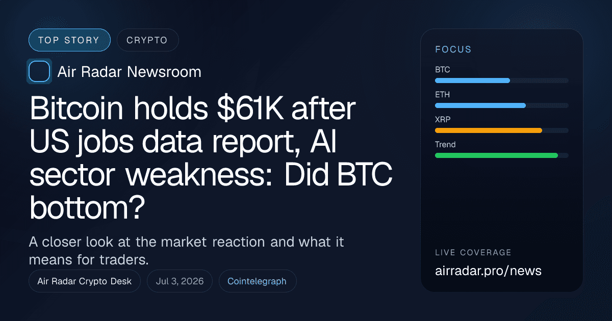 Bitcoin holds $61K after US jobs data report, AI sector weakness: Did BTC bottom?