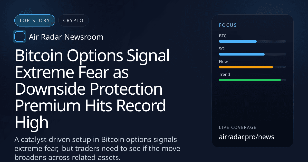 Bitcoin Options Signal Extreme Fear as Downside Protection Premium Hits Record High
