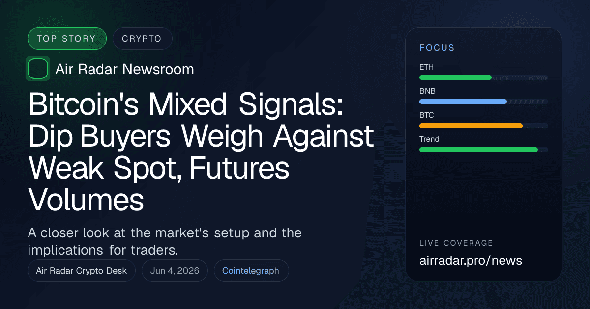 Bitcoin's Mixed Signals: Dip Buyers Weigh Against Weak Spot, Futures Volumes