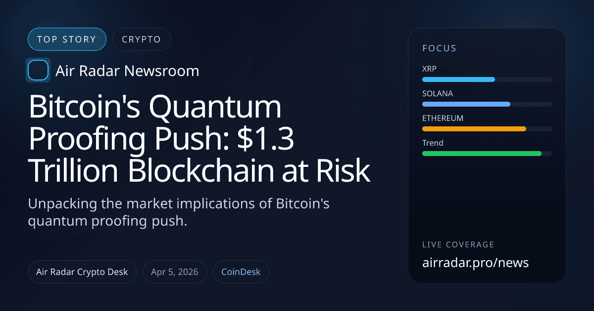 Bitcoin's Quantum Proofing Push: $1.3 Trillion Blockchain at Risk