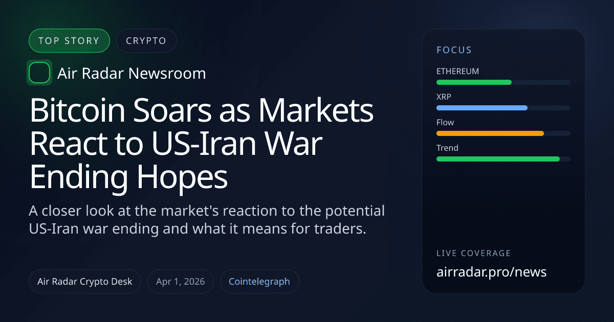 Bitcoin Soars as Markets React to US-Iran War Ending Hopes