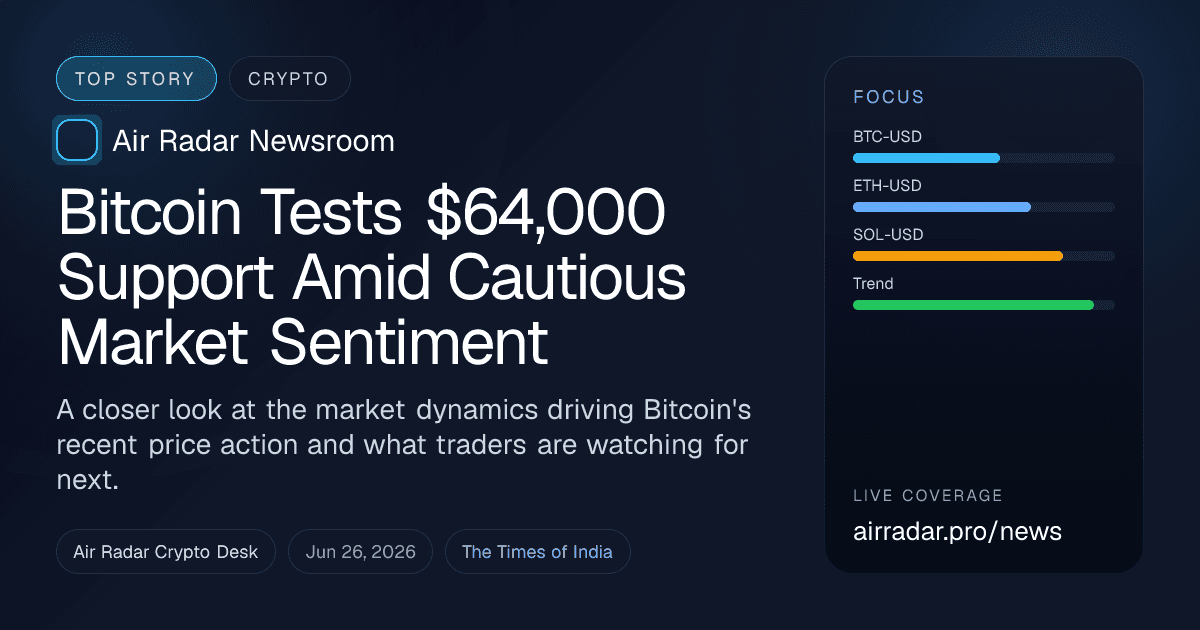 Bitcoin Tests $64,000 Support Amid Cautious Market Sentiment