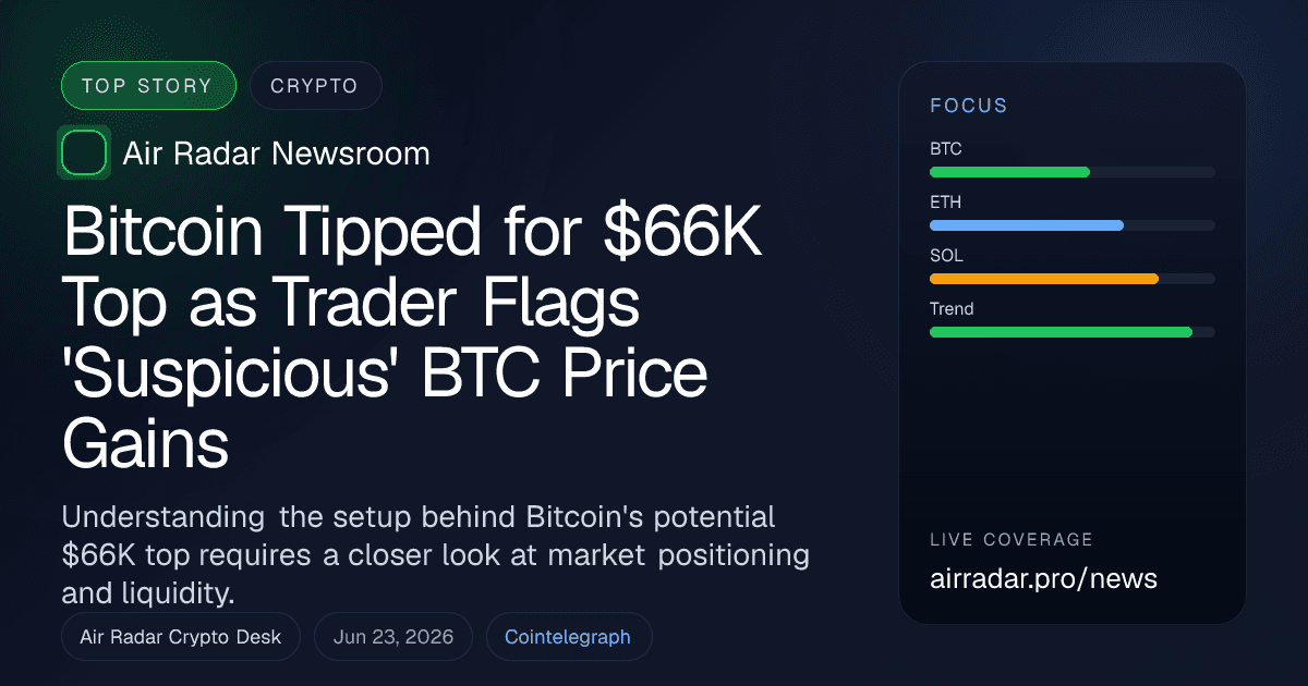 Bitcoin Tipped for $66K Top as Trader Flags 'Suspicious' BTC Price Gains