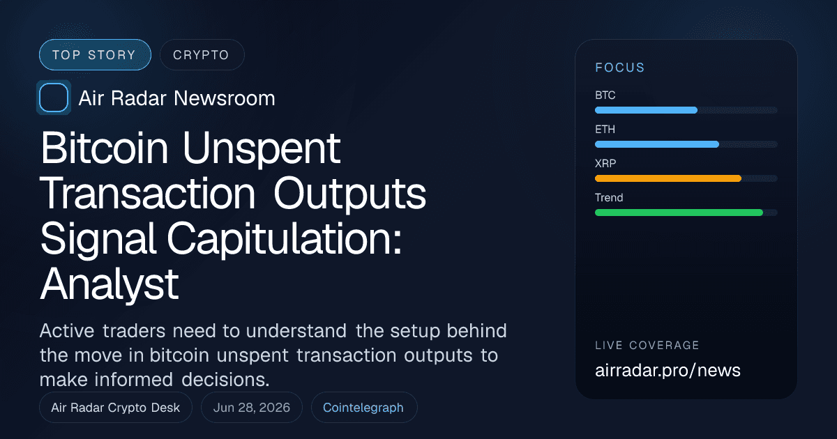 Bitcoin Unspent Transaction Outputs Signal Capitulation: Analyst