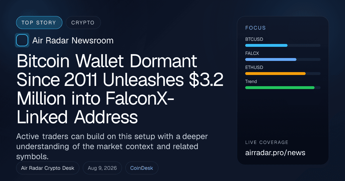 Bitcoin Wallet Dormant Since 2011 Unleashes $3.2 Million into FalconX-Linked Address