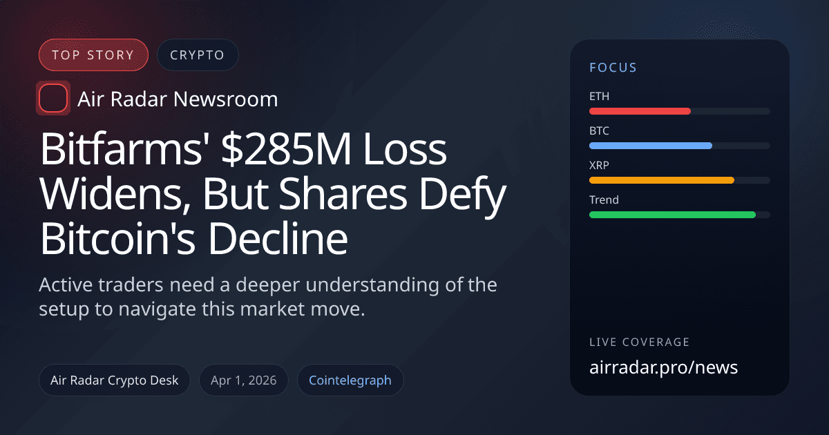 Bitfarms' $285M Loss Widens, But Shares Defy Bitcoin's Decline