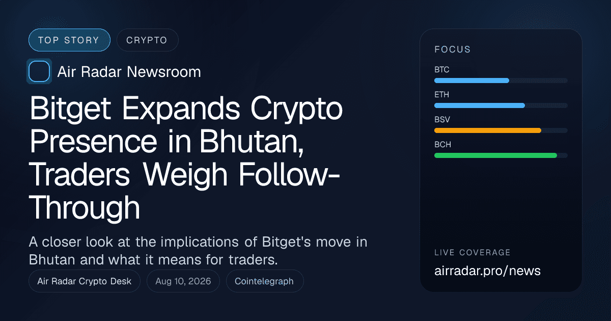 Bitget Expands Crypto Presence in Bhutan, Traders Weigh Follow-Through