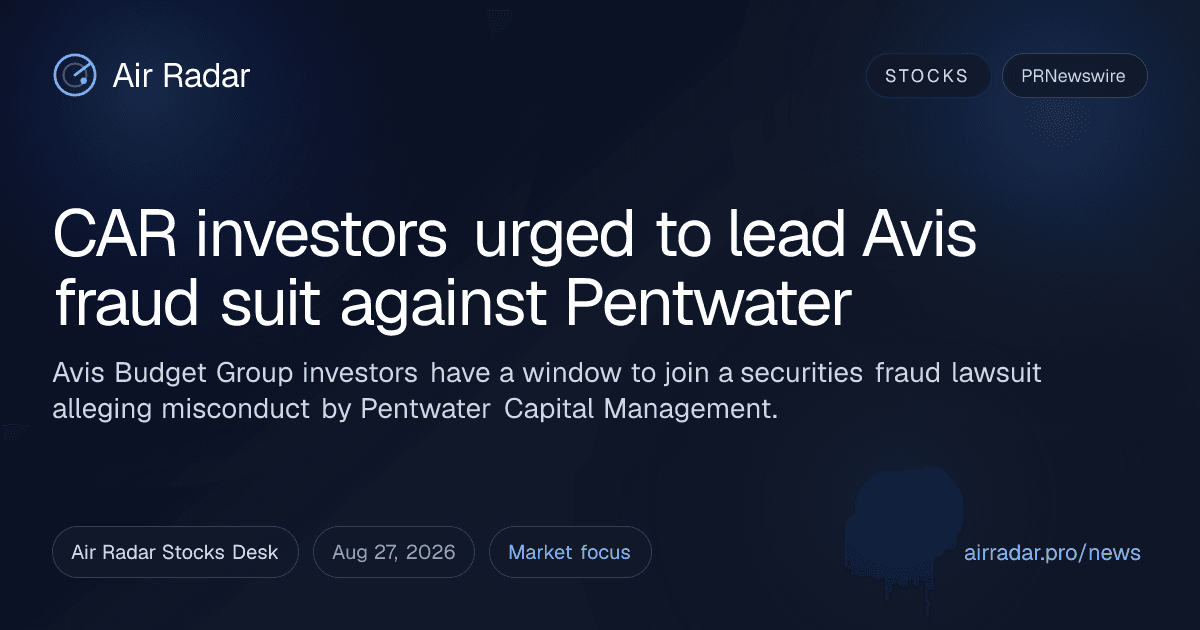 CAR investors urged to lead Avis fraud suit against Pentwater