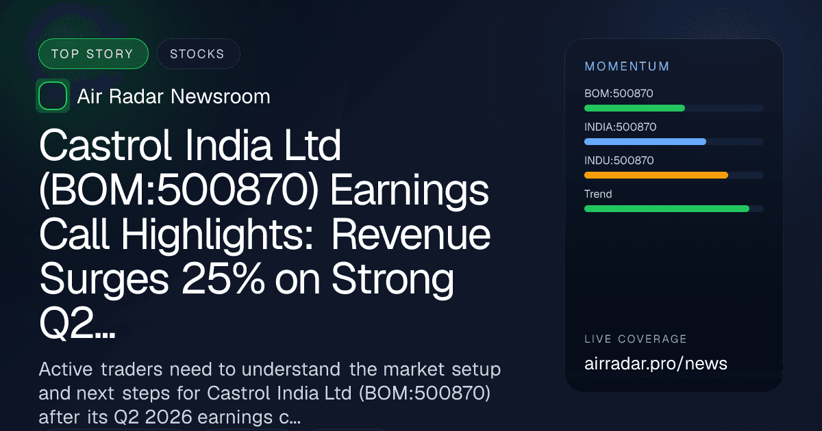 Castrol India Ltd (BOM:500870) Earnings Call Highlights: Revenue Surges 25% on Strong Q2 2026