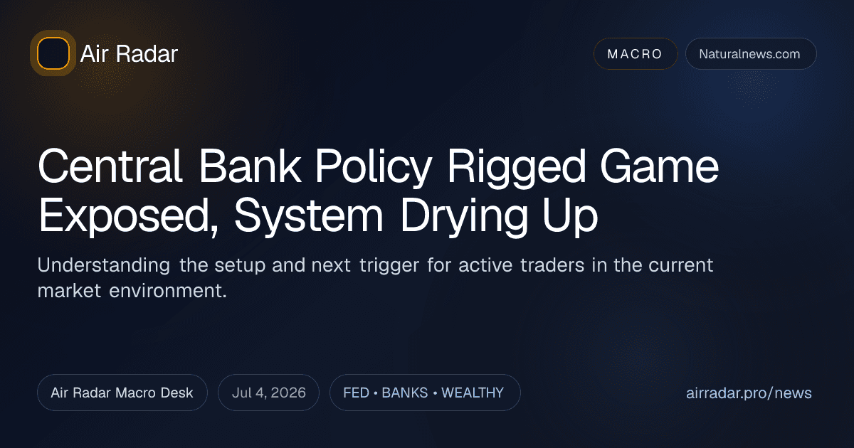 Central Bank Policy Rigged Game Exposed, System Drying Up