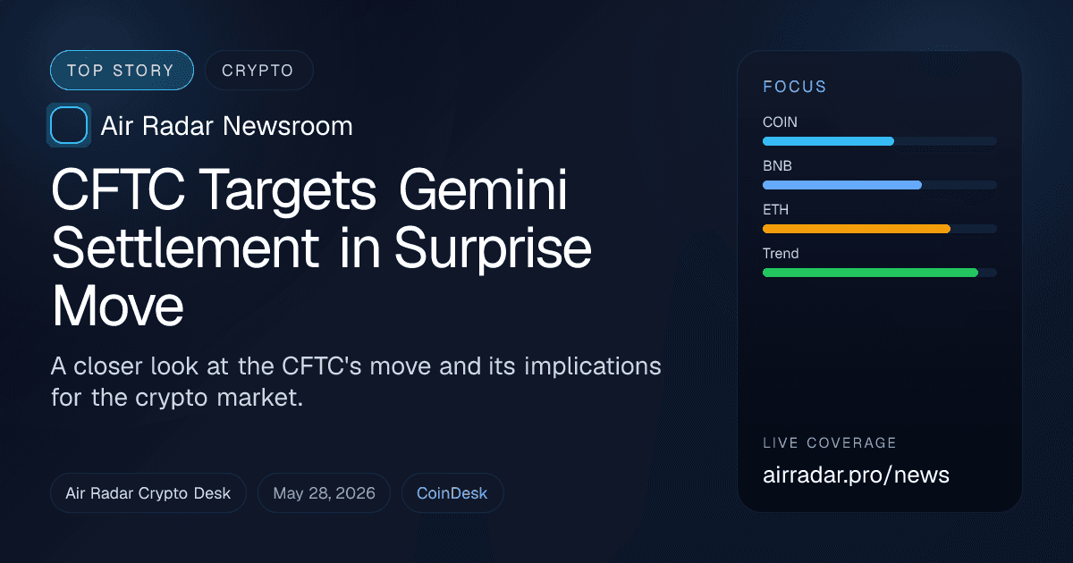 CFTC Targets Gemini Settlement in Surprise Move