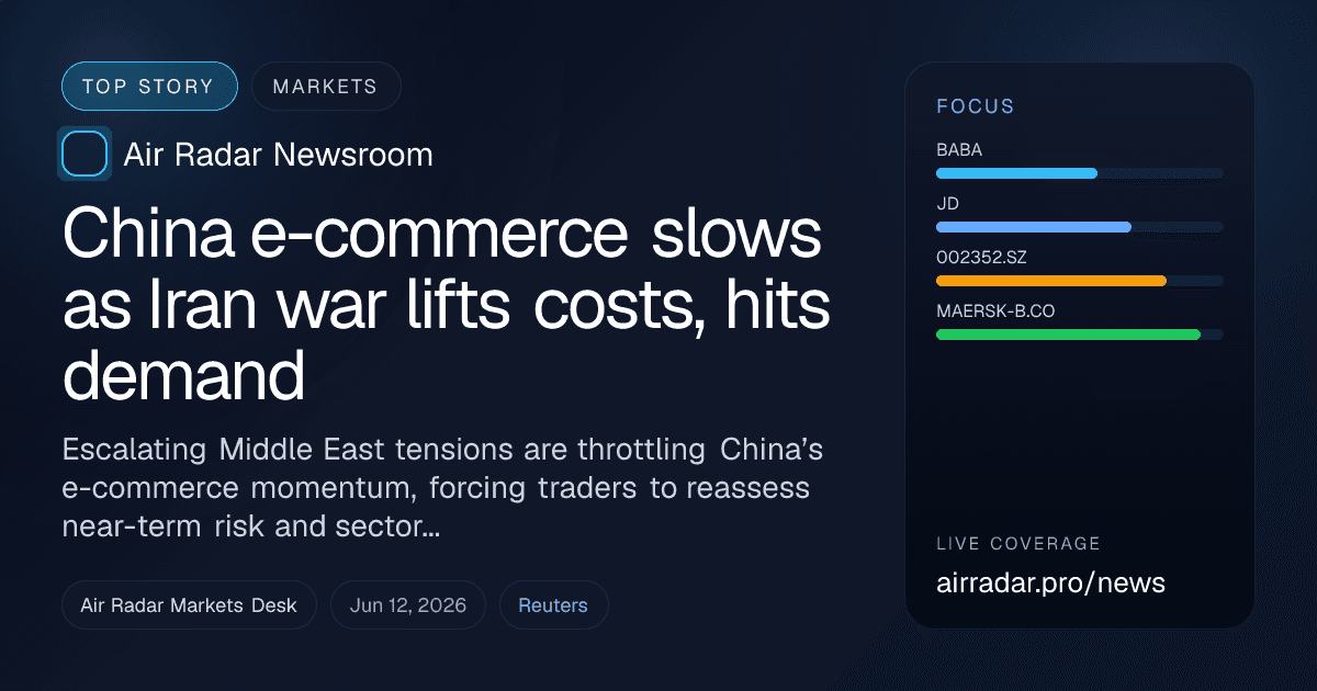 China e-commerce slows as Iran war lifts costs, hits demand