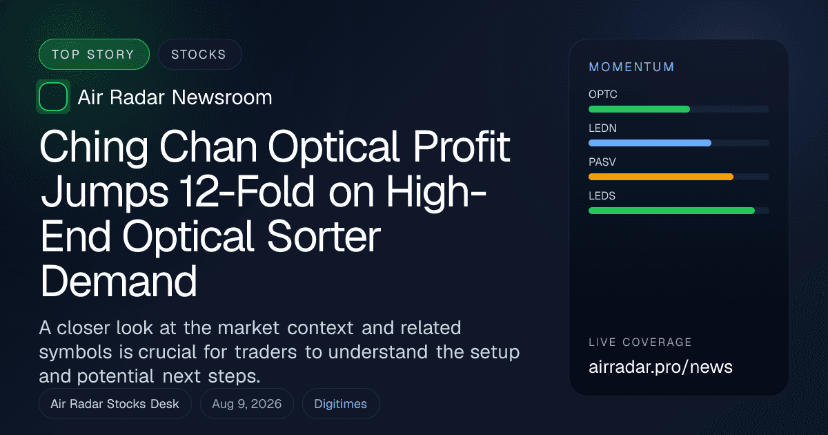 Ching Chan Optical Profit Jumps 12-Fold on High-End Optical Sorter Demand
