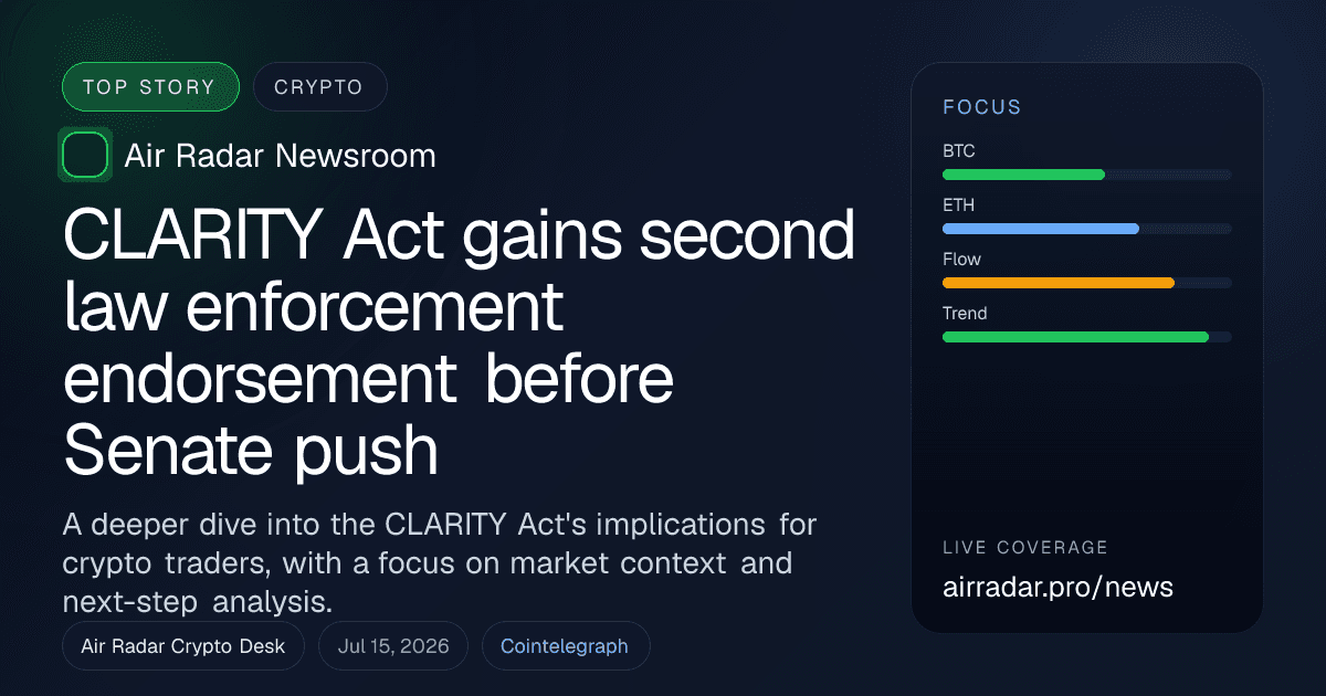 CLARITY Act gains second law enforcement endorsement before Senate push