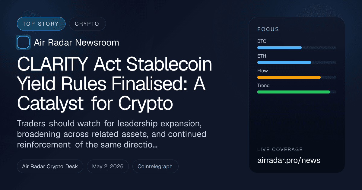 CLARITY Act Stablecoin Yield Rules Finalised: A Catalyst for Crypto