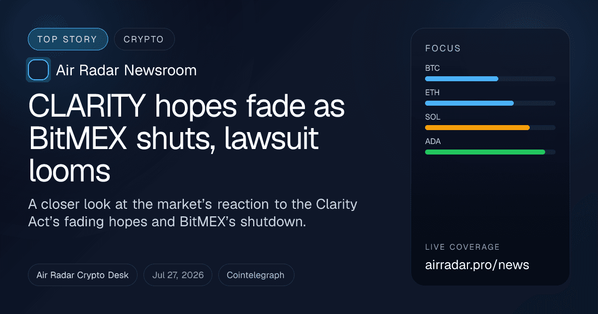 CLARITY hopes fade as BitMEX shuts, lawsuit looms