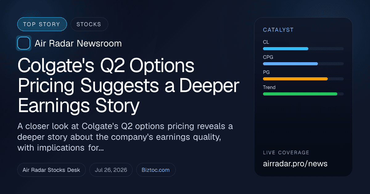 Colgate's Q2 Options Pricing Suggests a Deeper Earnings Story