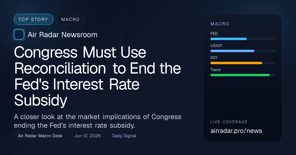 Congress Must Use Reconciliation to End the Fed's Interest Rate Subsidy
