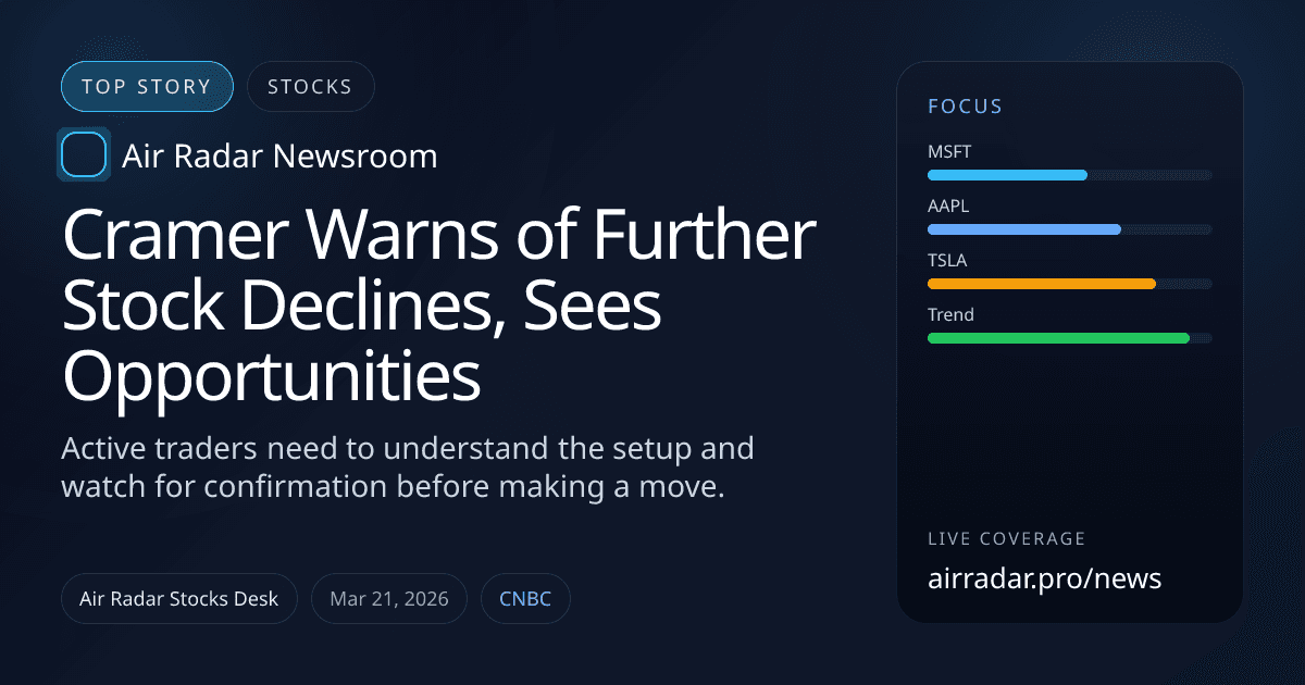 Cramer Warns of Further Stock Declines, Sees Opportunities