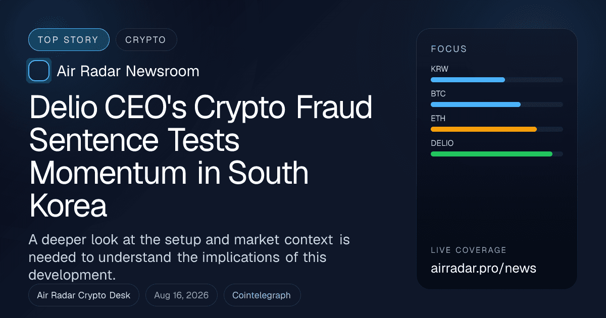 Delio CEO's Crypto Fraud Sentence Tests Momentum in South Korea