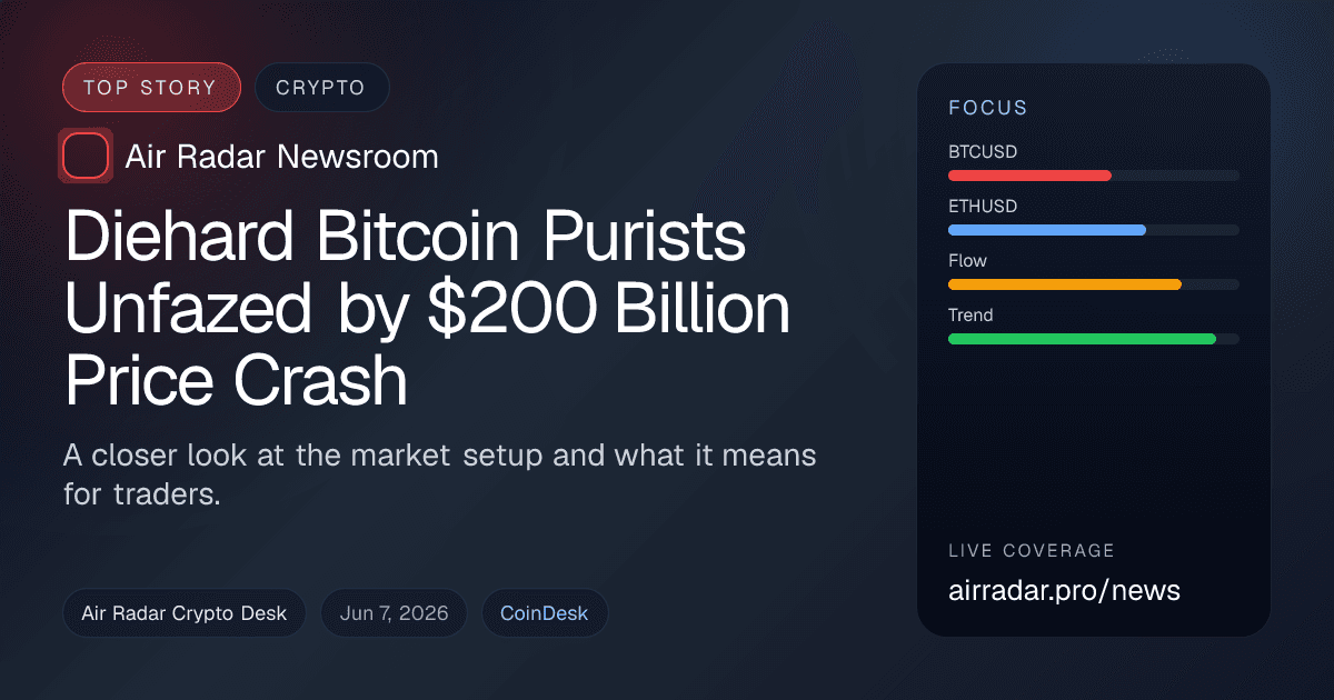 Diehard Bitcoin Purists Unfazed by $200 Billion Price Crash