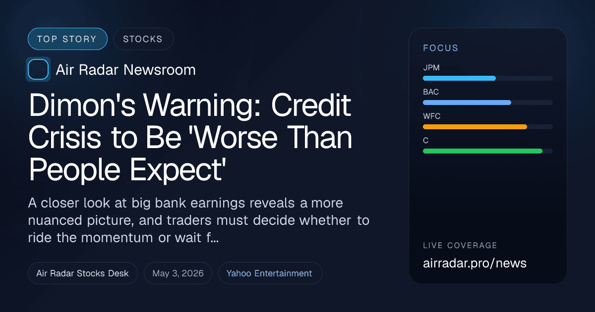 Dimon's Warning: Credit Crisis to Be 'Worse Than People Expect'