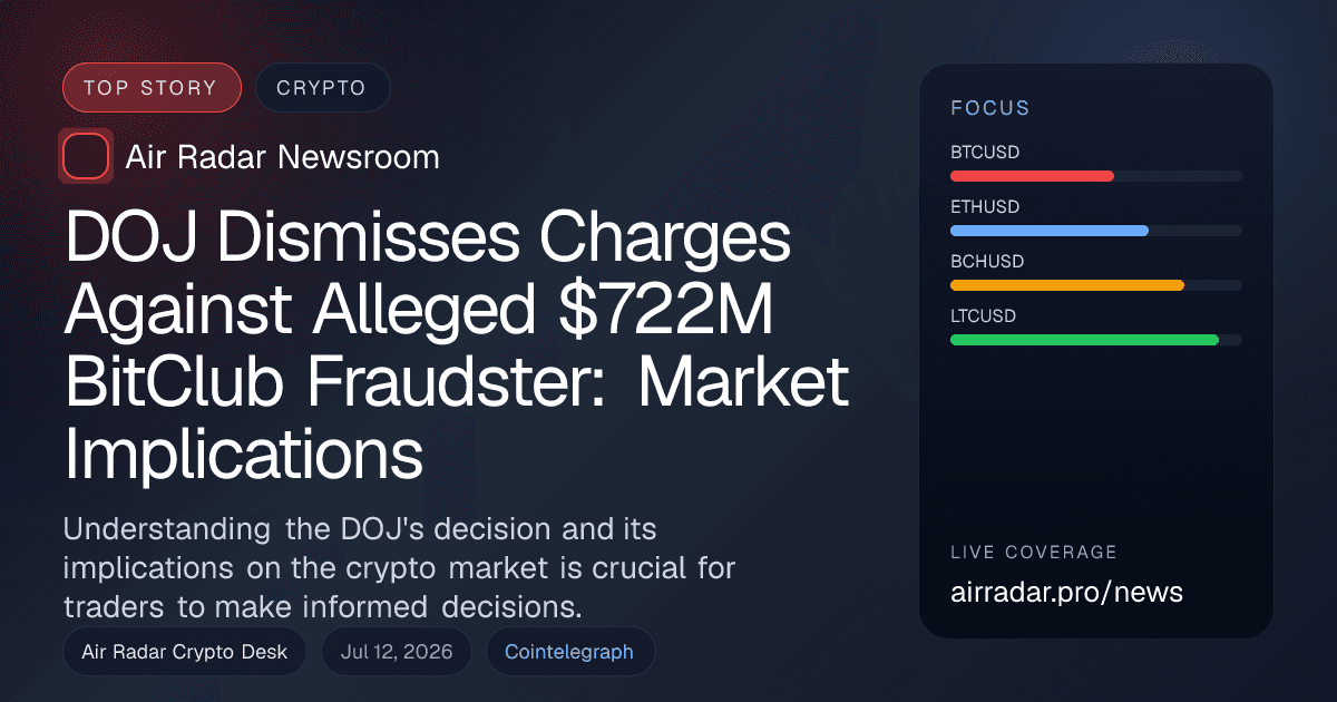 DOJ Dismisses Charges Against Alleged $722M BitClub Fraudster: Market Implications
