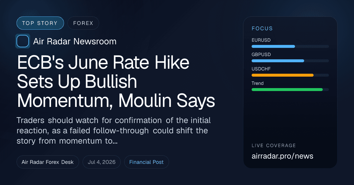 ECB's June Rate Hike Sets Up Bullish Momentum, Moulin Says