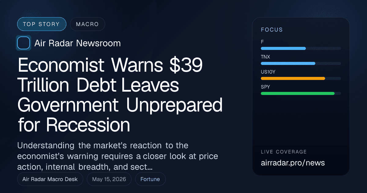 Economist Warns $39 Trillion Debt Leaves Government Unprepared for Recession