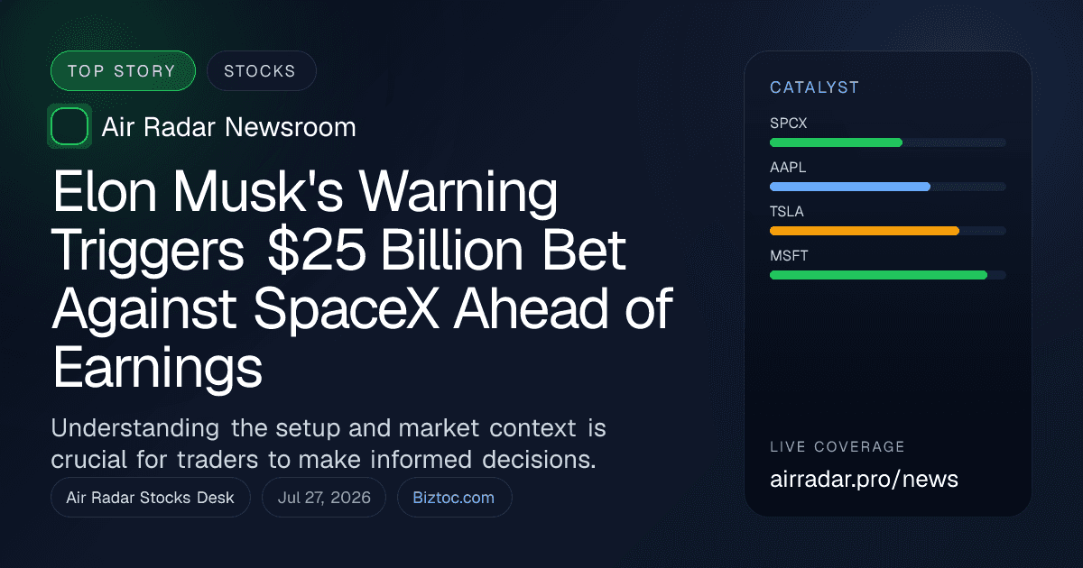 Elon Musk's Warning Triggers $25 Billion Bet Against SpaceX Ahead of Earnings