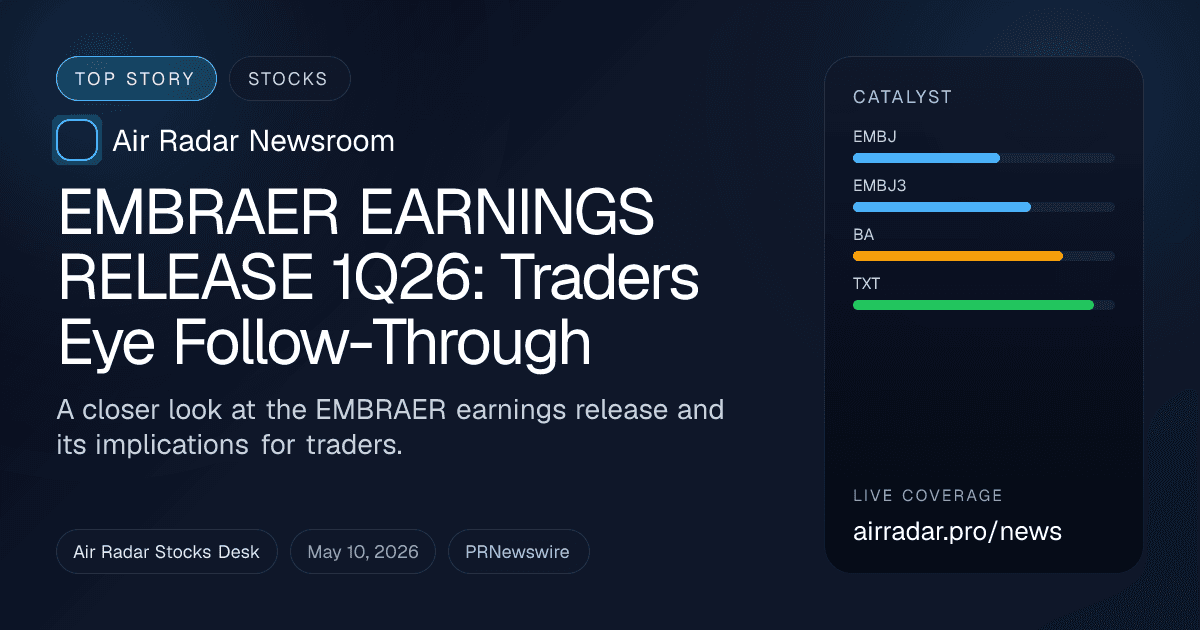 EMBRAER EARNINGS RELEASE 1Q26: Traders Eye Follow-Through