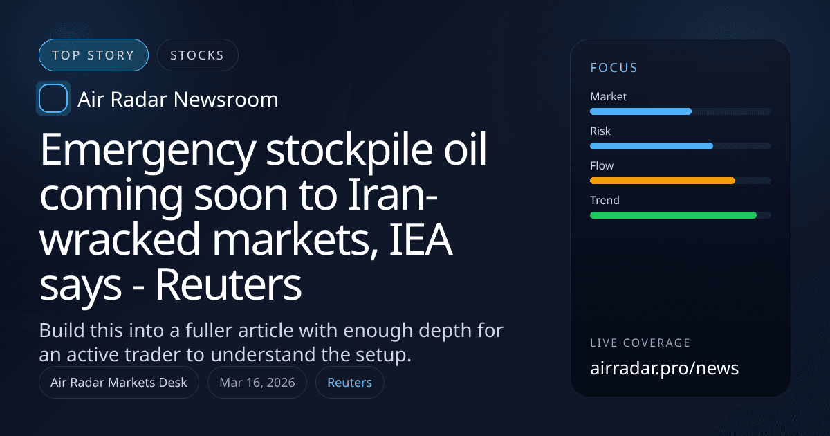 Emergency stockpile oil coming soon to Iran-wracked markets, IEA says - Reuters