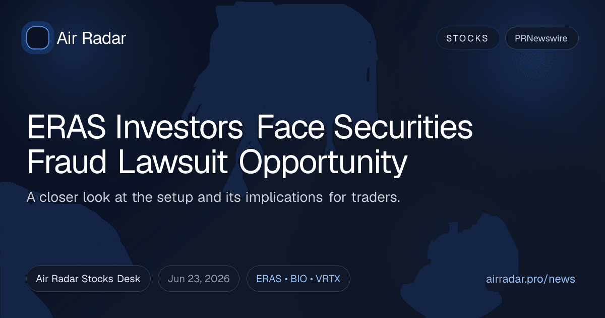 ERAS Investors Face Securities Fraud Lawsuit Opportunity