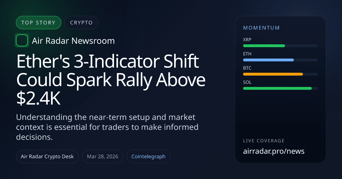 Ether's 3-Indicator Shift Could Spark Rally Above $2.4K
