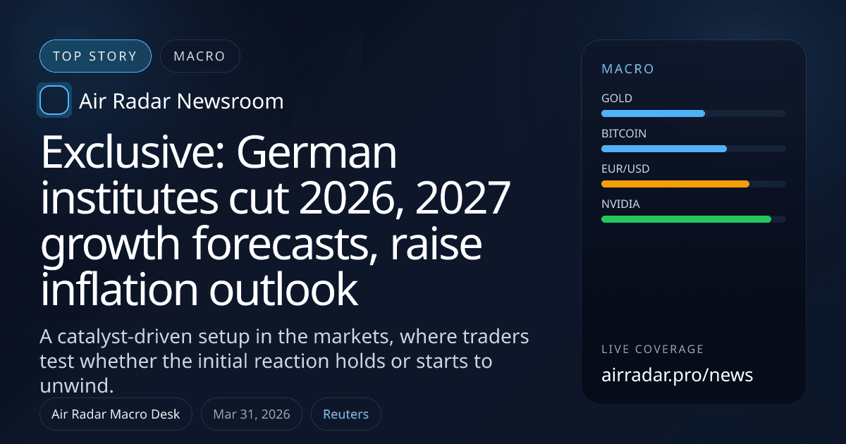 Exclusive: German institutes cut 2026, 2027 growth forecasts, raise inflation outlook