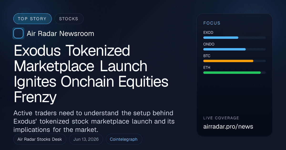 Exodus Tokenized Marketplace Launch Ignites Onchain Equities Frenzy