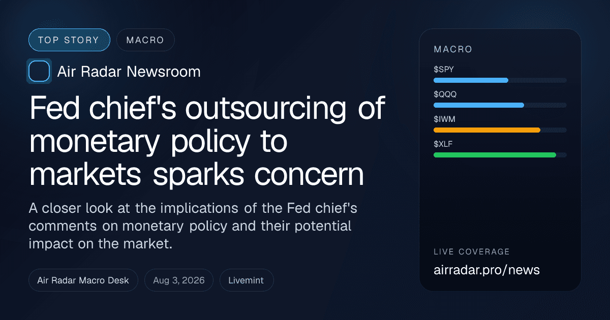 Fed chief's outsourcing of monetary policy to markets sparks concern