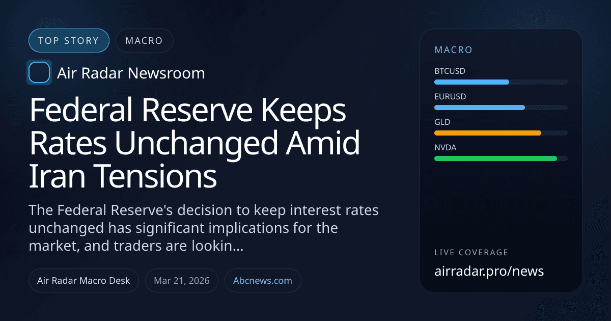 Federal Reserve Keeps Rates Unchanged Amid Iran Tensions