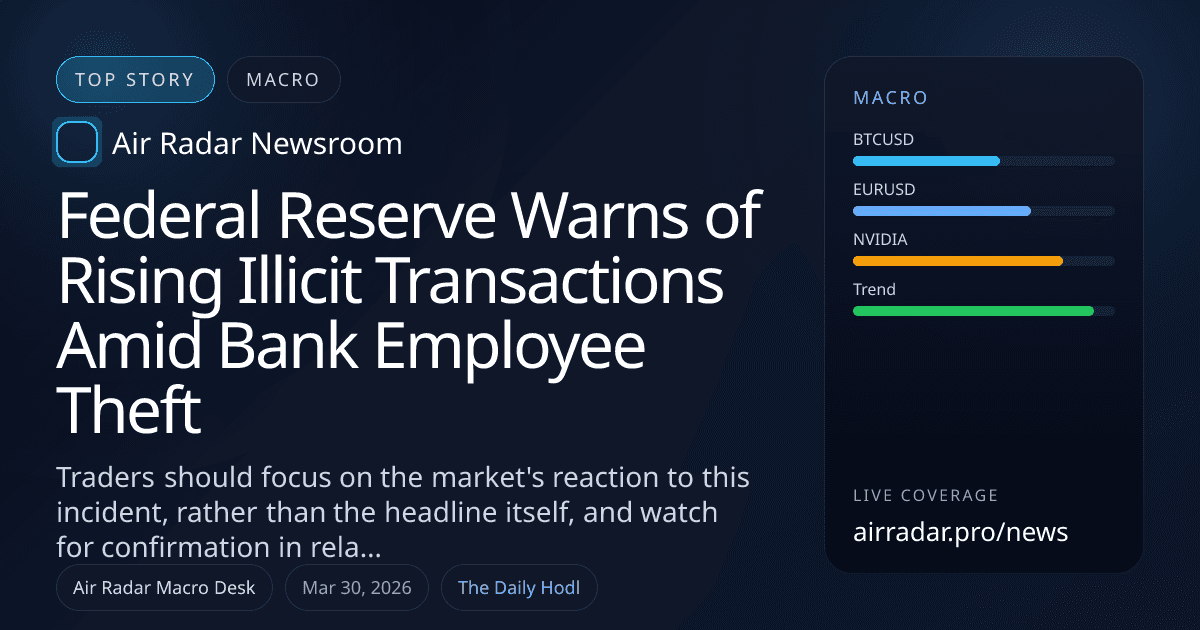 Federal Reserve Warns of Rising Illicit Transactions Amid Bank Employee Theft