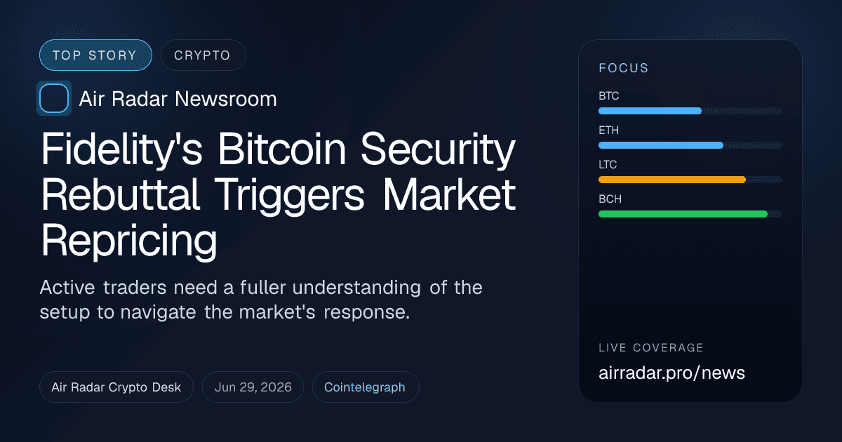 Fidelity's Bitcoin Security Rebuttal Triggers Market Repricing